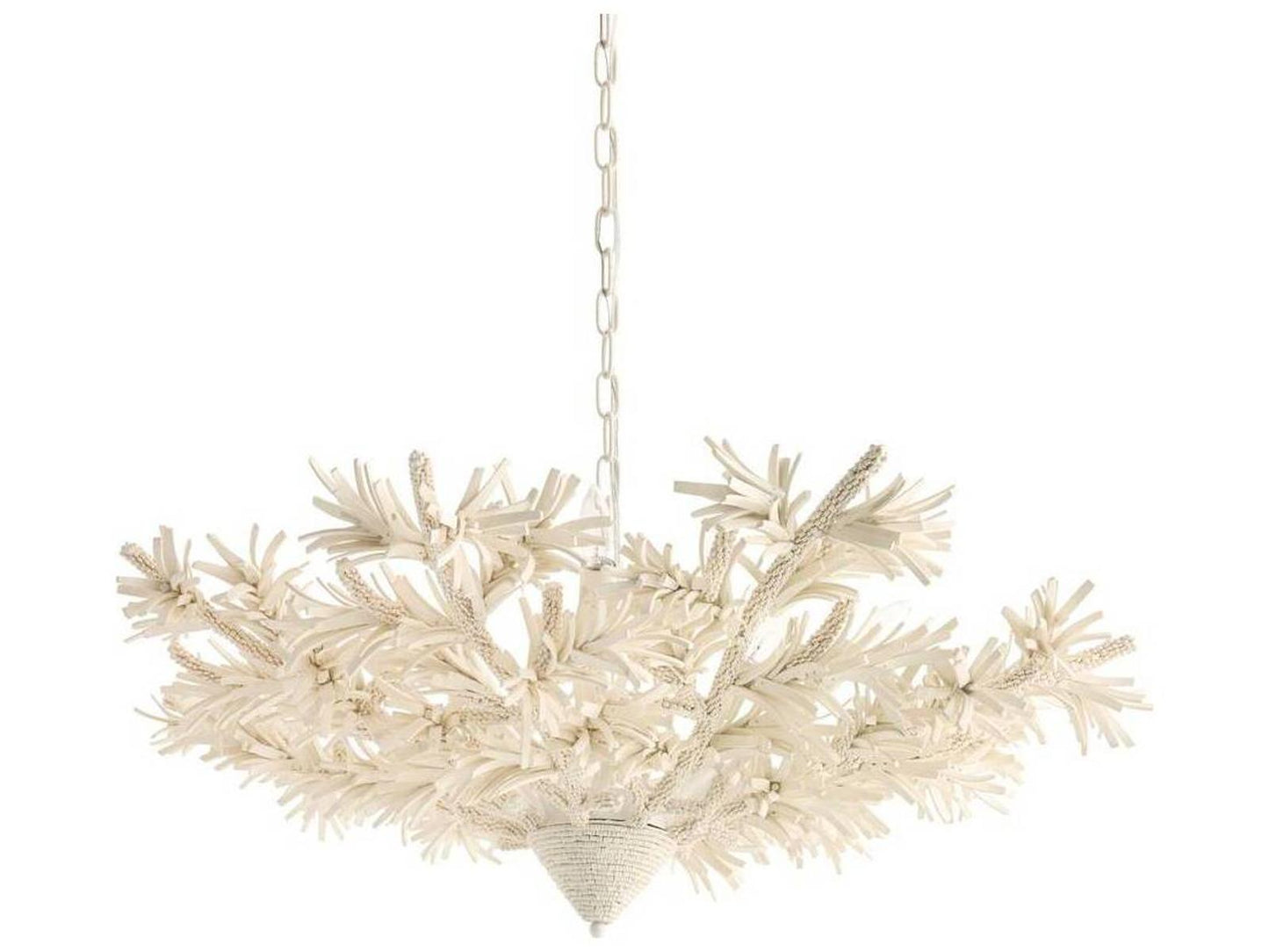 Arteriors Home Fernanda 8-Light Chandelier in Ivory Coconut Shell and White