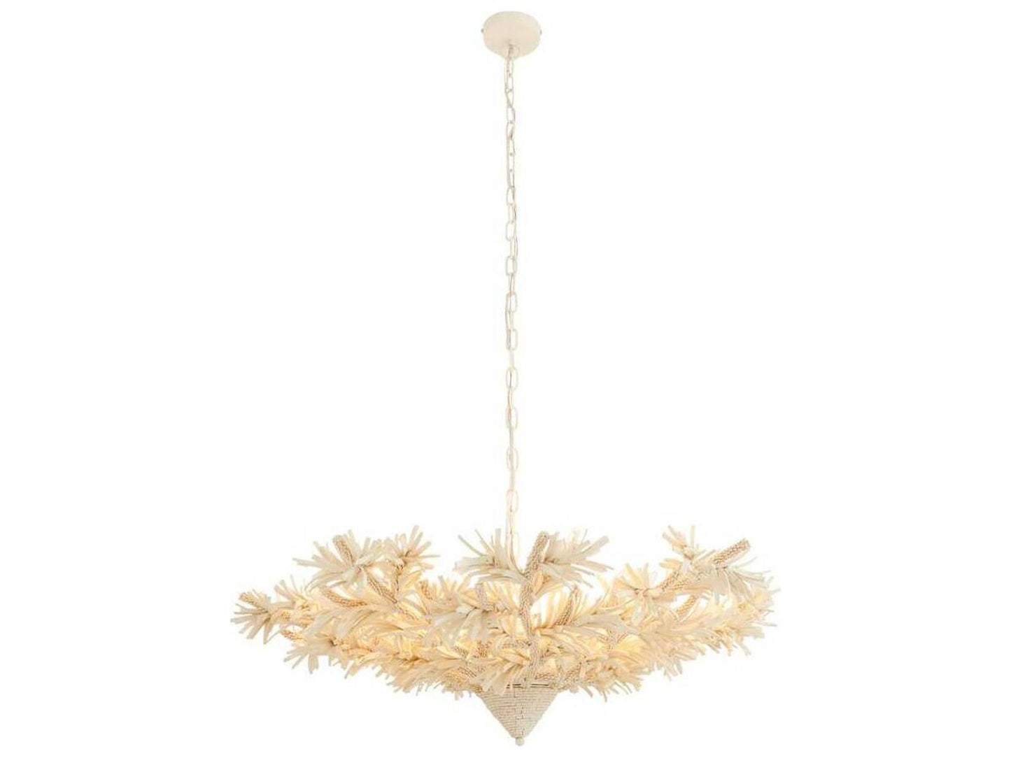 Arteriors Home Fernanda 8-Light Chandelier in Ivory Coconut Shell and White