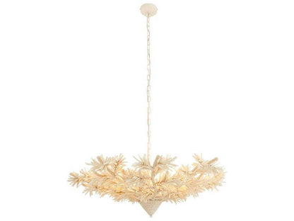 Arteriors Home Fernanda 8-Light Chandelier in Ivory Coconut Shell and White