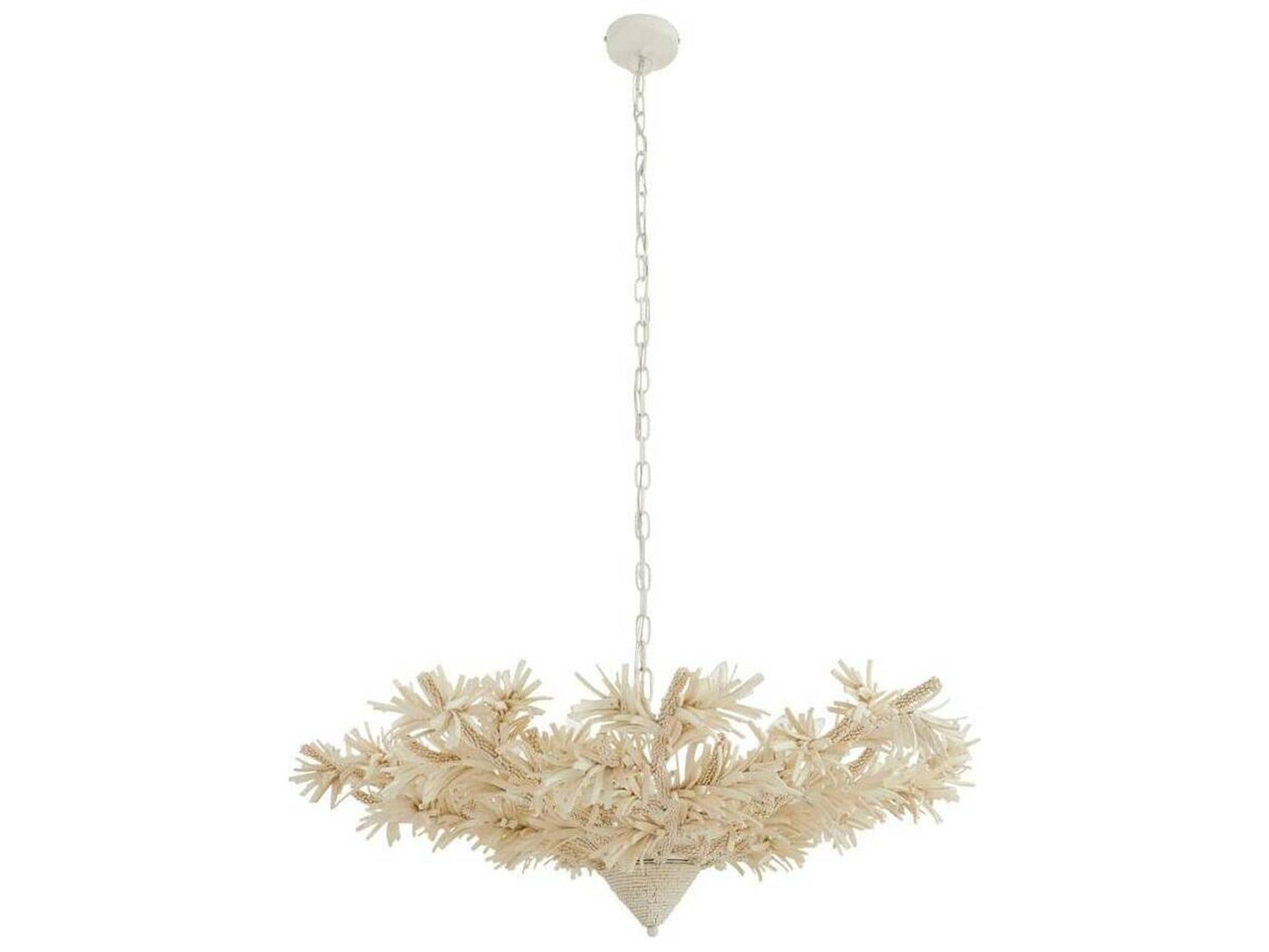 Arteriors Home Fernanda 8-Light Chandelier in Ivory Coconut Shell and White