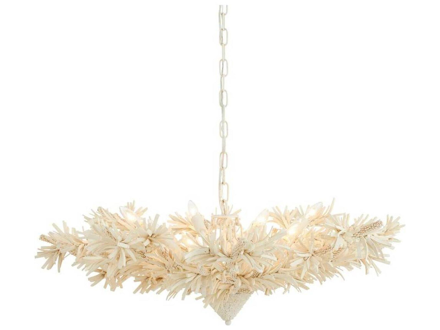 Arteriors Home Fernanda 8-Light Chandelier in Ivory Coconut Shell and White