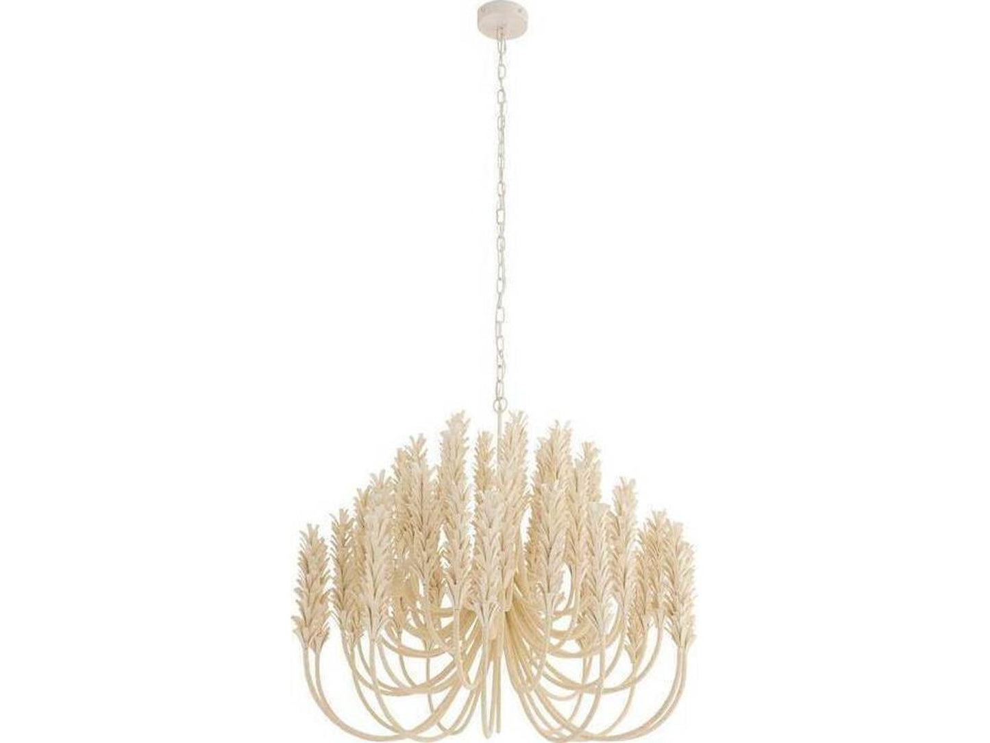 Arteriors Home Kaia 6-Light Chandelier in Ivory Coconut Shell and White Iron