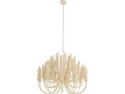 Arteriors Home Kaia 6-Light Chandelier in Ivory Coconut Shell and White Iron