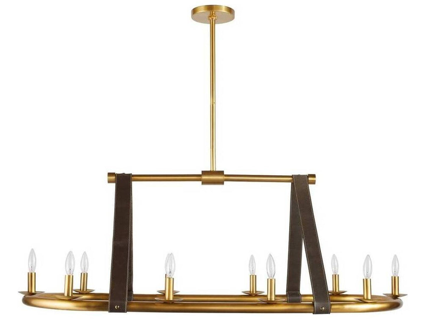 Arteriors Home 10-Light Englewood Linear Chandelier in Antique Brass and Moss