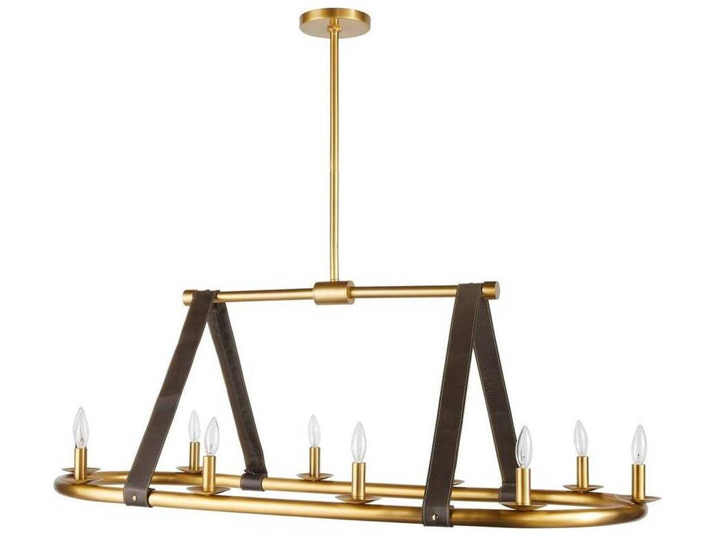 Arteriors Home 10-Light Englewood Linear Chandelier in Antique Brass and Moss