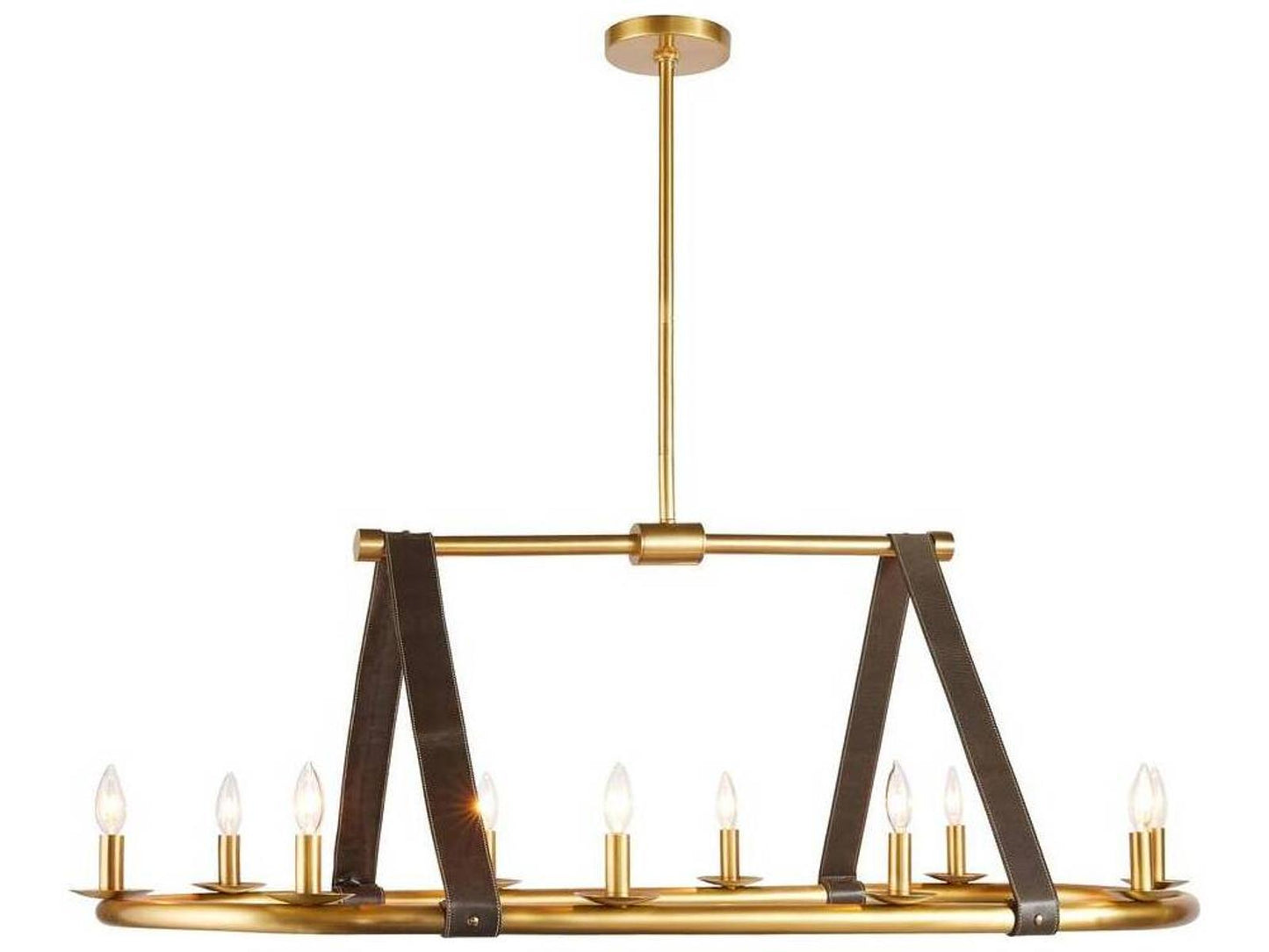 Arteriors Home 10-Light Englewood Linear Chandelier in Antique Brass and Moss