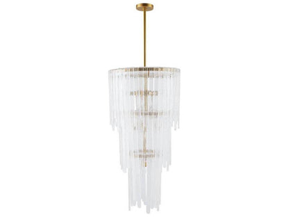 Arteriors Home Raine 7-Light Clear Seedy Chandelier in Antique Brass