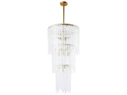 Arteriors Home Raine 7-Light Clear Seedy Chandelier in Antique Brass