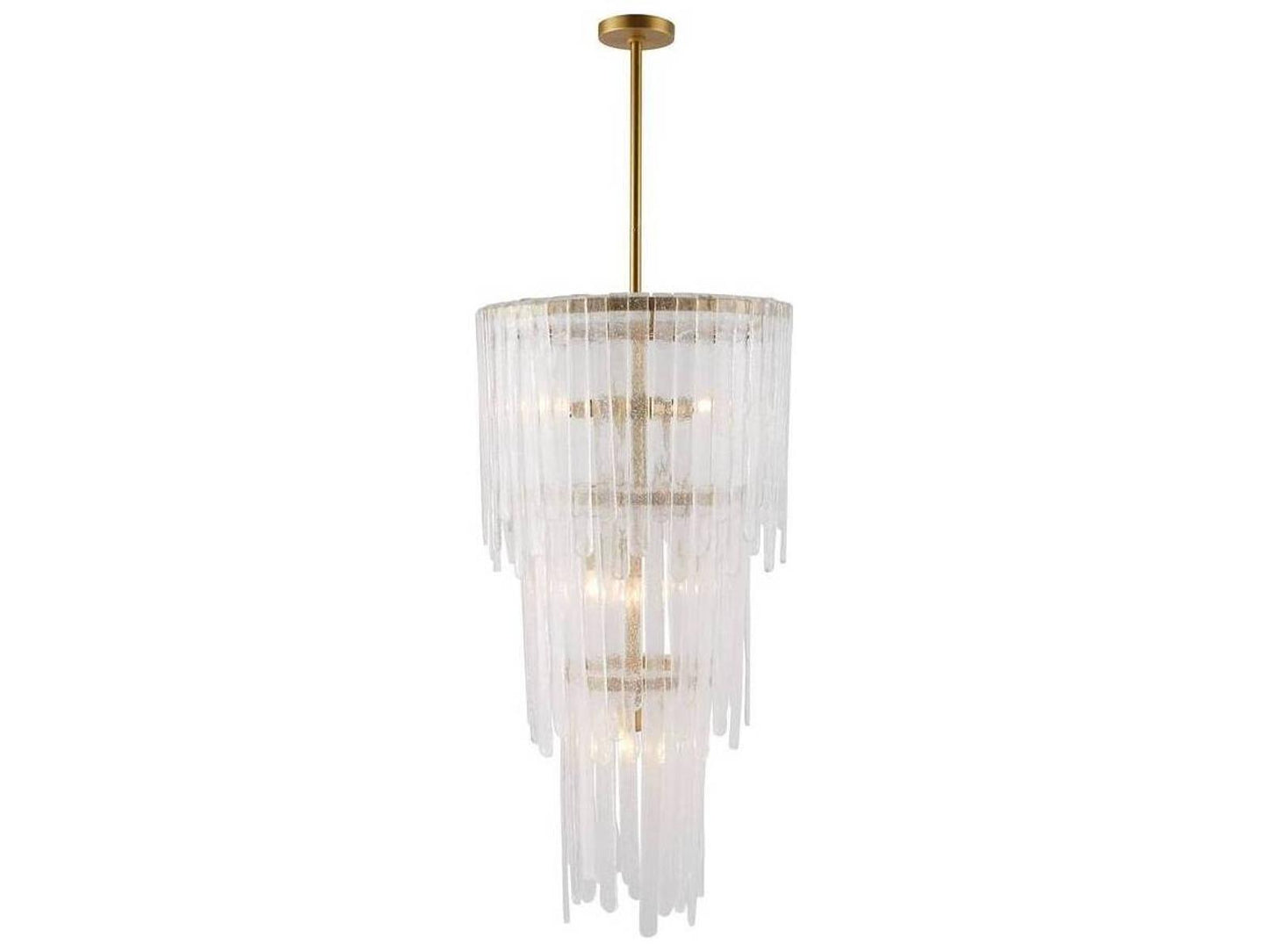 Arteriors Home Raine 7-Light Clear Seedy Chandelier in Antique Brass