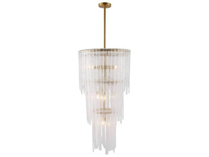 Arteriors Home Raine 7-Light Clear Seedy Chandelier in Antique Brass