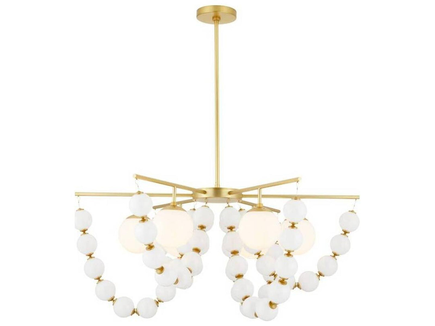 Arteriors Home 5-Light Genesis Chandelier in Antique Brass with Opal Glass