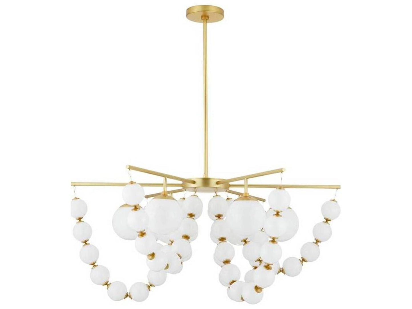 Arteriors Home 5-Light Genesis Chandelier in Antique Brass with Opal Glass