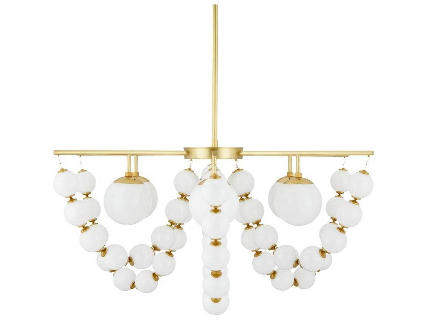 Arteriors Home 5-Light Genesis Chandelier in Antique Brass with Opal Glass