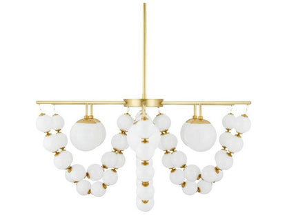 Arteriors Home 5-Light Genesis Chandelier in Antique Brass with Opal Glass