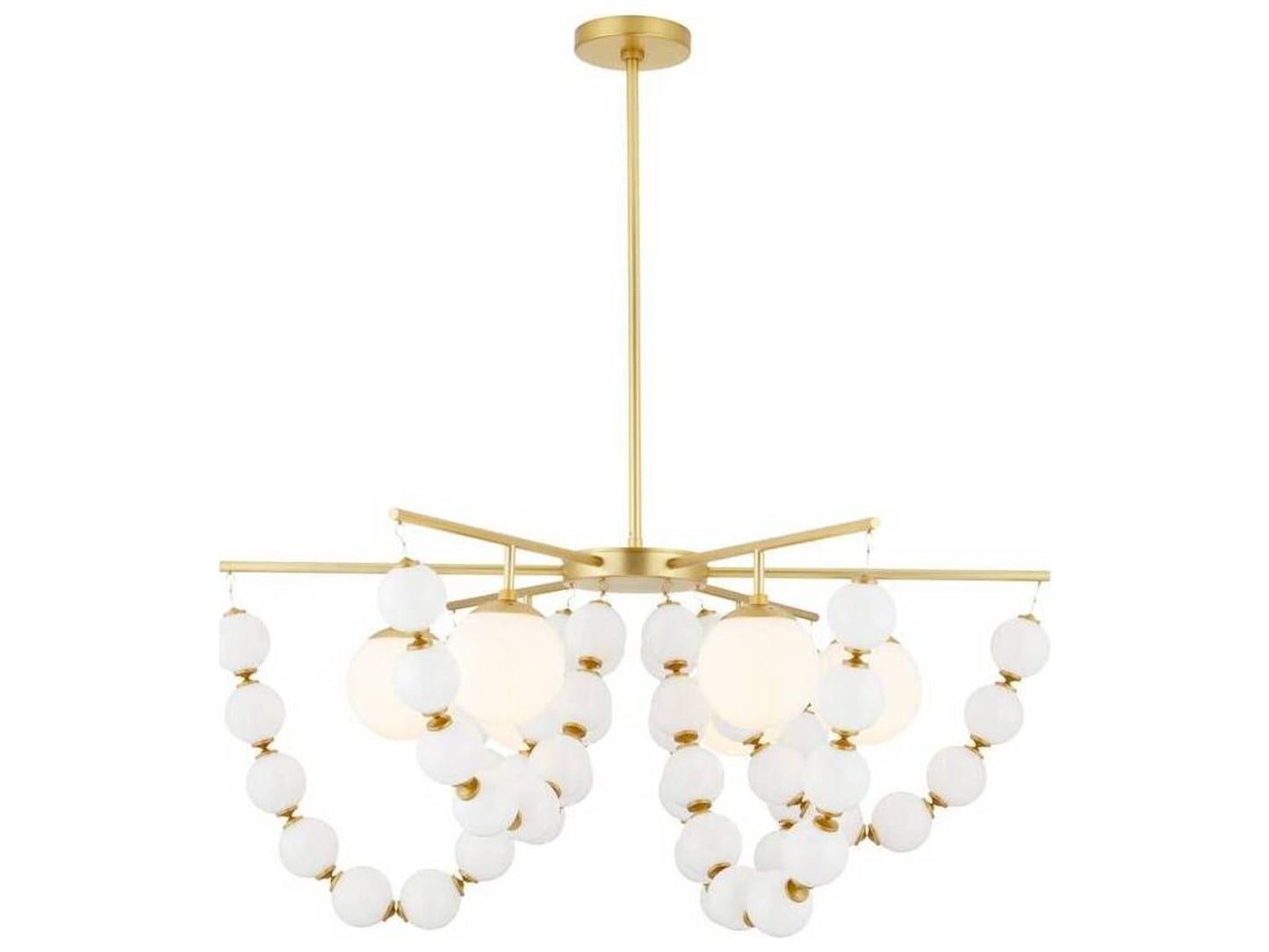 Arteriors Home 5-Light Genesis Chandelier in Antique Brass with Opal Glass