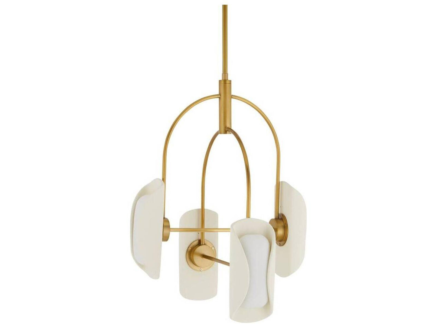 Arteriors Home Roll 4-Light LED Chandelier in Antique Brass and Ivory