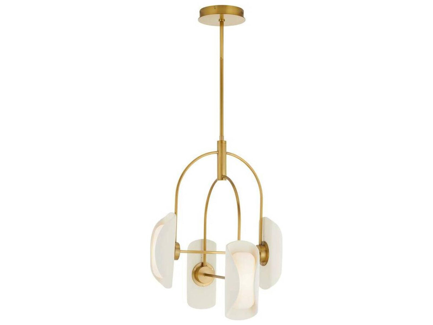 Arteriors Home Roll 4-Light LED Chandelier in Antique Brass and Ivory