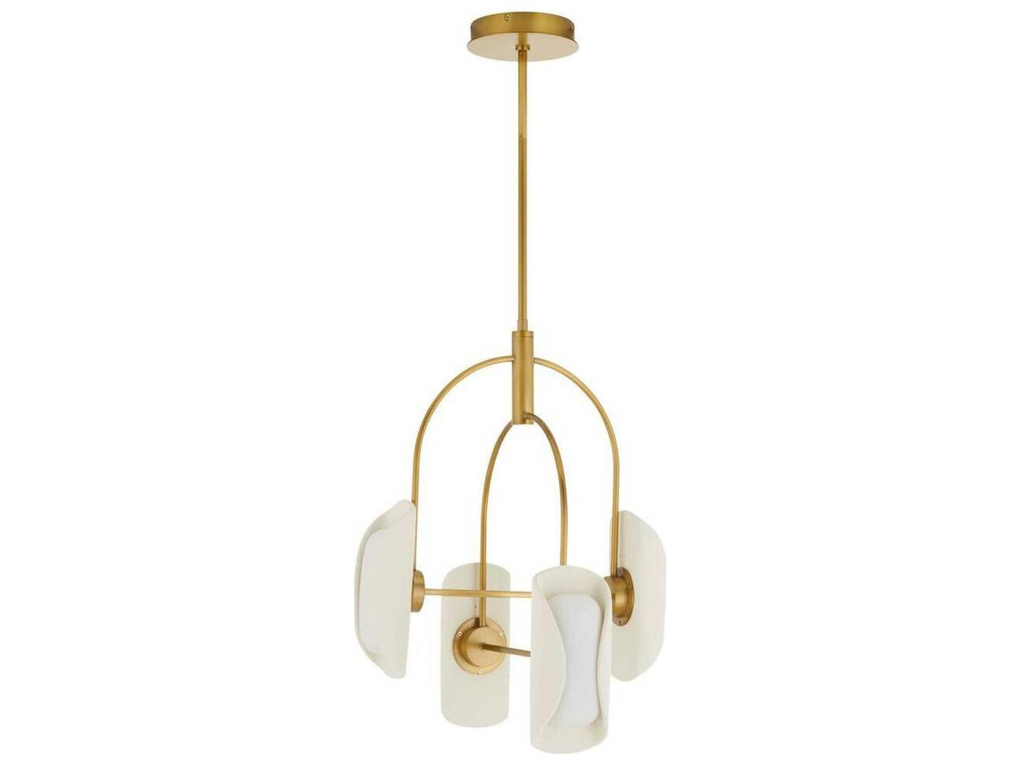Arteriors Home Roll 4-Light LED Chandelier in Antique Brass and Ivory