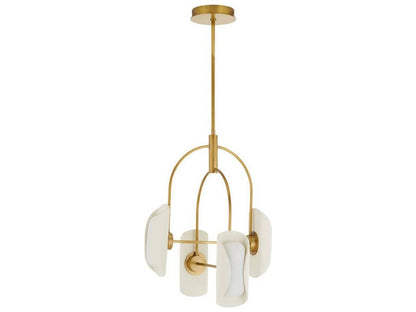 Arteriors Home Roll 4-Light LED Chandelier in Antique Brass and Ivory