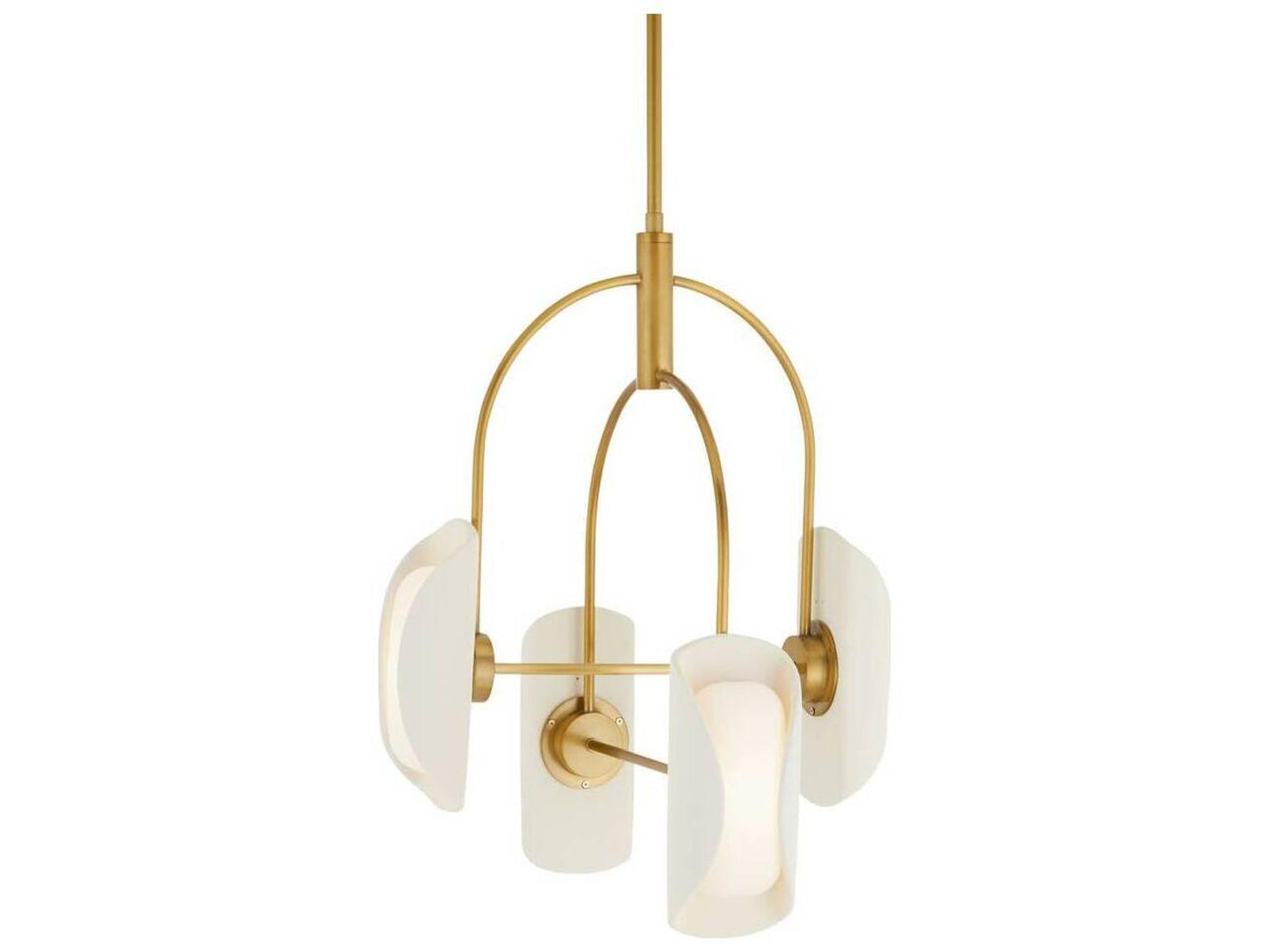 Arteriors Home Roll 4-Light LED Chandelier in Antique Brass and Ivory