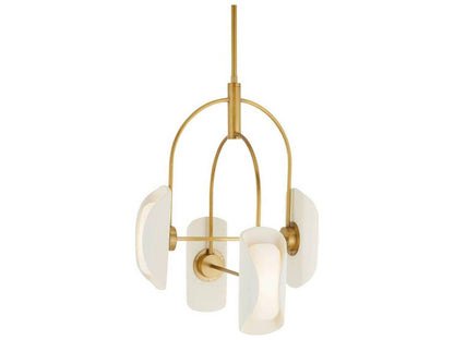 Arteriors Home Roll 4-Light LED Chandelier in Antique Brass and Ivory