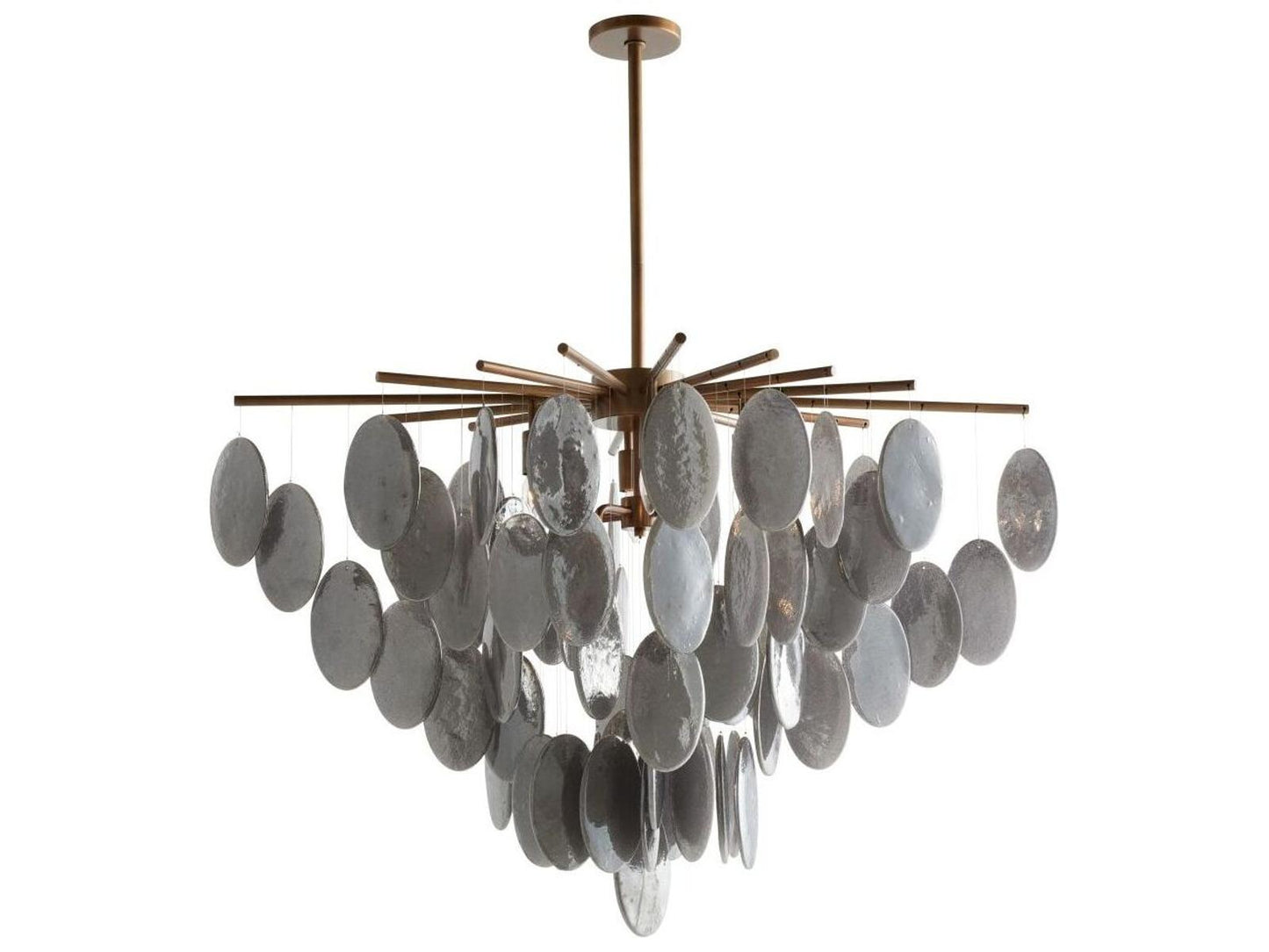 Arteriors Home Tiffany 8-Light Chandelier with Smoke Luster Glass in Antique Brass