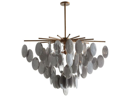 Arteriors Home Tiffany 8-Light Chandelier with Smoke Luster Glass in Antique Brass