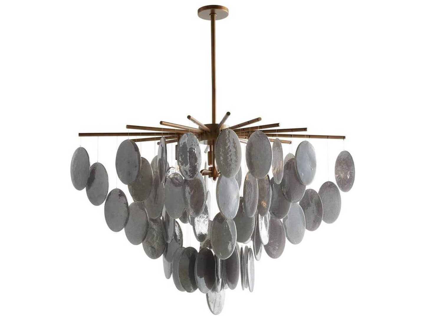 Arteriors Home Tiffany 8-Light Chandelier with Smoke Luster Glass in Antique Brass