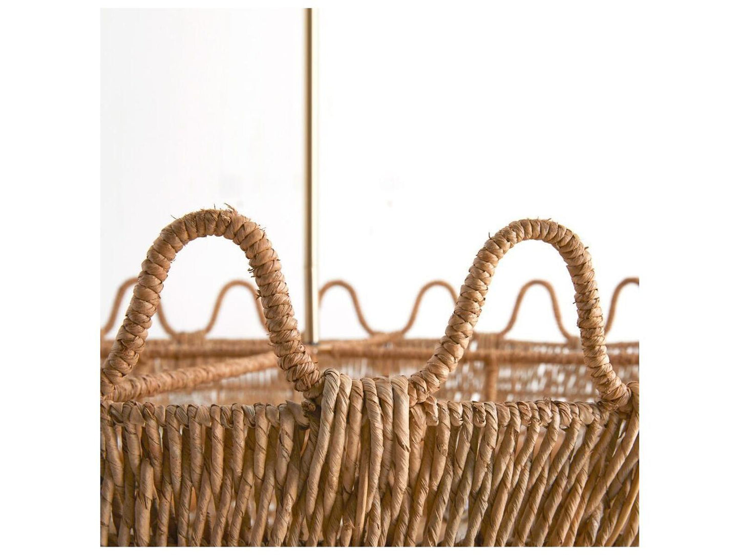 Arteriors Home Mar 6-Light Chandelier in Natural Rattan and Antique Brass