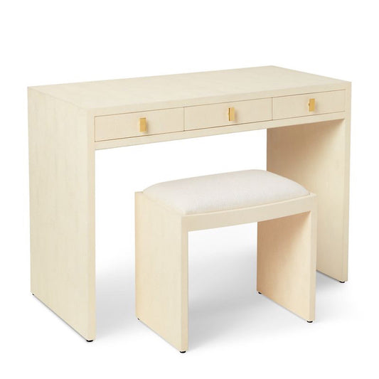 Shagreen Vanity Table and Stool Set