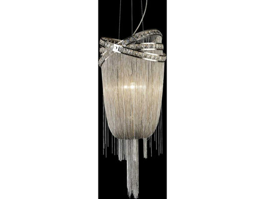 Avenue Lighting Wilshire Blvd 6-Light Hanging Chandelier in Polish Nickel and Crystal