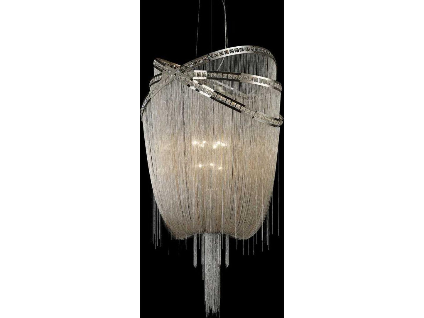 Avenue Lighting 9-Light Wilshire Blvd Chandelier in Polished Nickel and Crystal