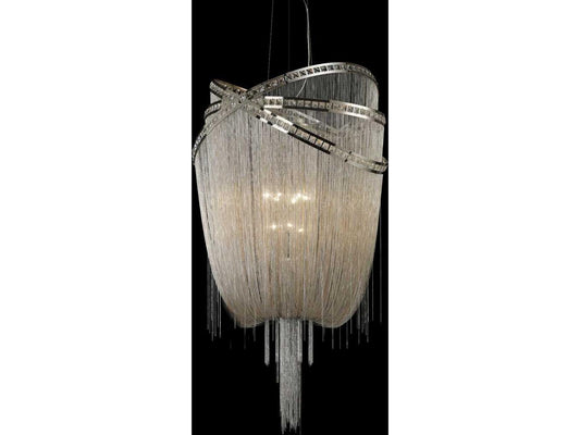 Avenue Lighting 9-Light Wilshire Blvd Chandelier in Polished Nickel and Crystal