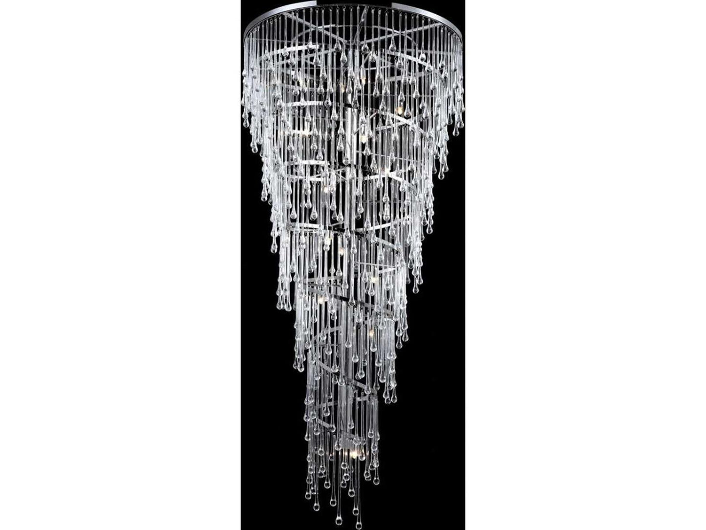 Avenue Lighting Hollywood Blvd 29-Light Chandelier in Polish Nickel with Clear Glass