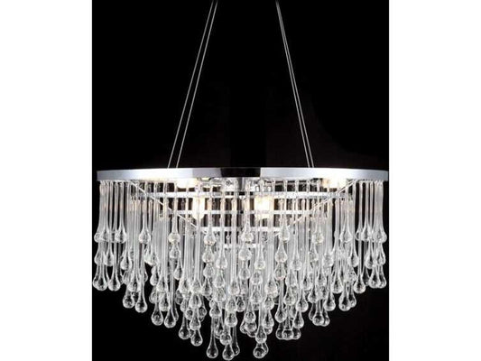 Avenue Lighting 9-Light Hollywood Blvd. Chandelier in Polished Nickel and Clear Glass