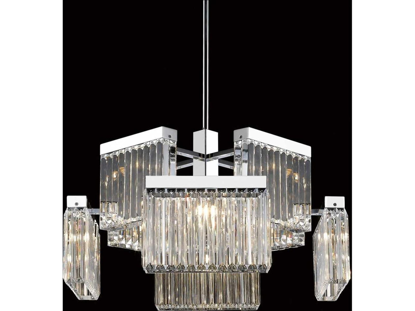 Avenue Lighting 8-Light Broadway Chandelier in Polished Nickel with Crystal Accents