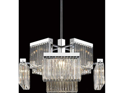 Avenue Lighting 8-Light Broadway Chandelier in Polished Nickel with Crystal Accents