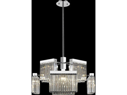 Avenue Lighting 8-Light Broadway Chandelier in Polished Nickel with Crystal Accents