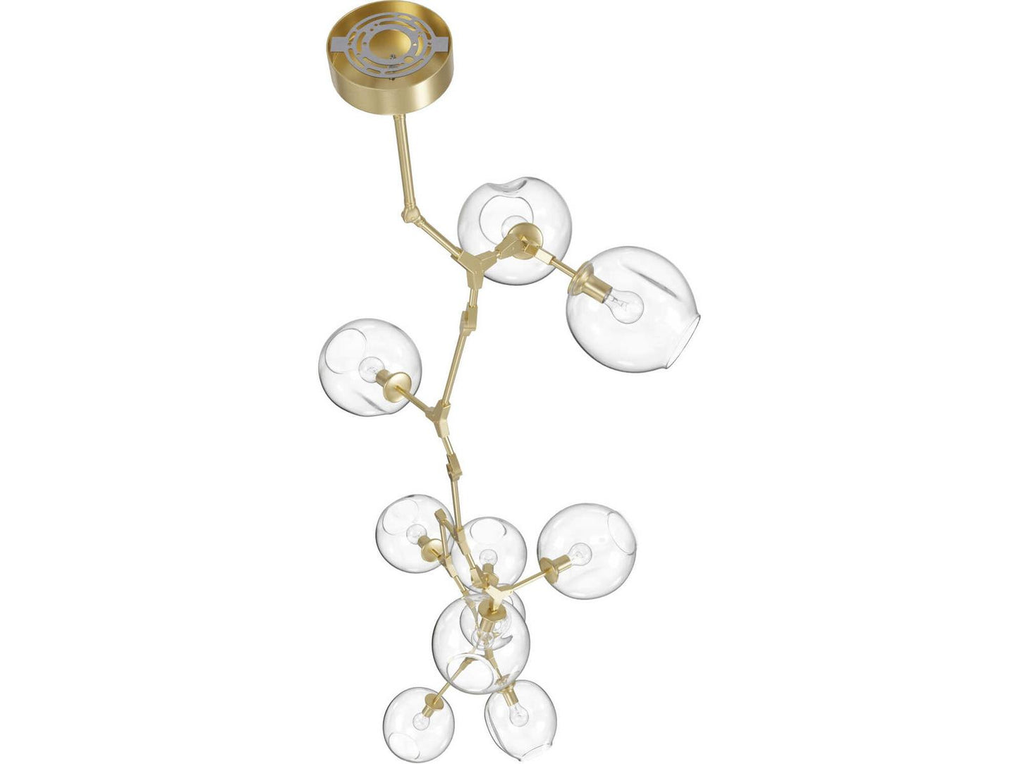 Avenue Lighting Fairfax Ave 10-Light Abstract Chandelier in Brushed Brass