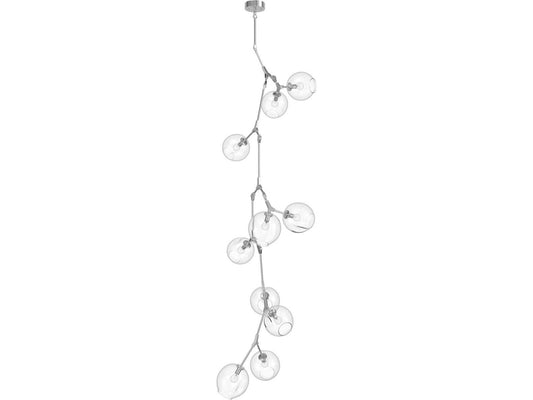 Avenue Lighting Fairfax Ave 10-Light Chandelier in Chrome with Hand-Blown Glass Globes