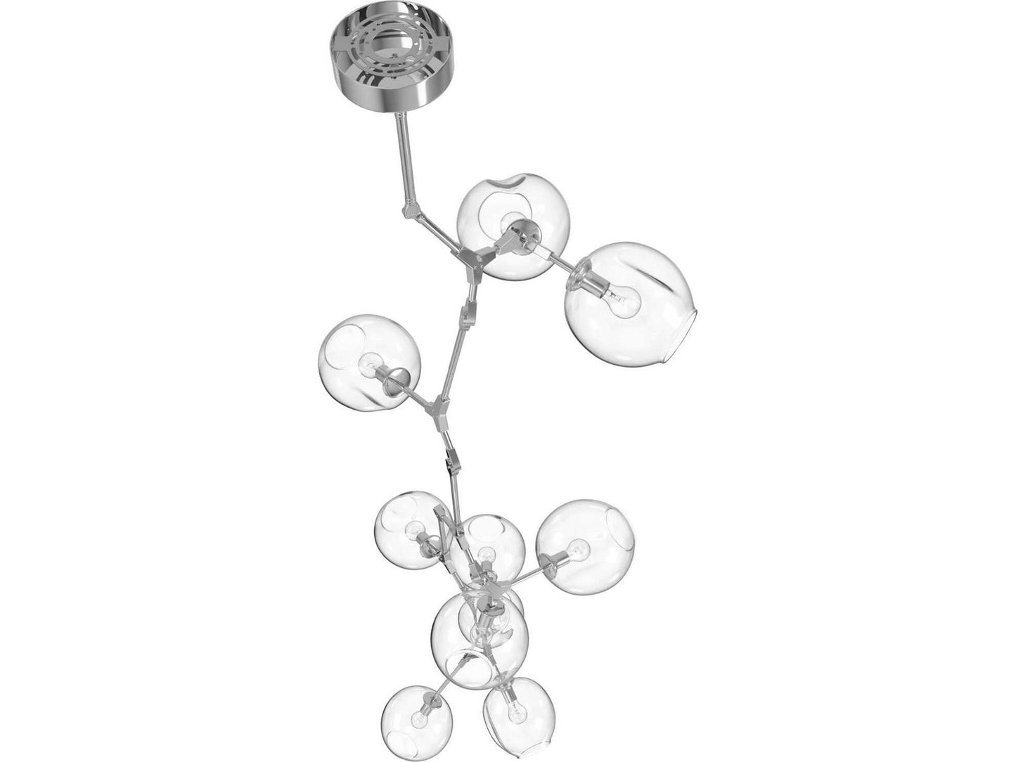 Avenue Lighting Fairfax Ave 10-Light Chandelier in Chrome with Hand-Blown Glass Globes