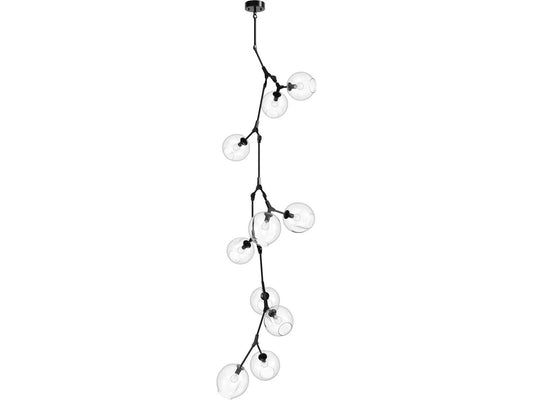 Avenue Lighting Fairfax Ave 10-Light Glass Globe Chandelier in Dark Bronze