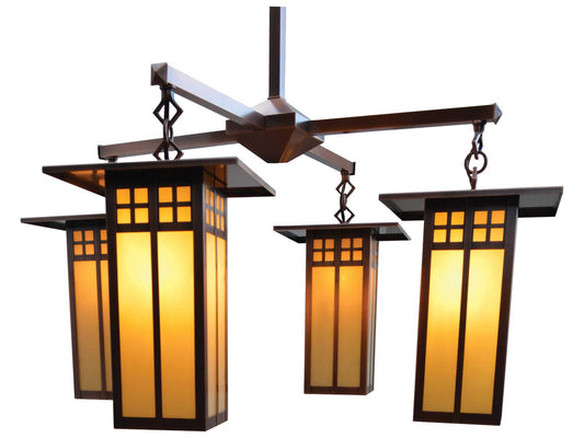 Arroyo Craftsman Glasgow 4-Light Long Body Chandelier