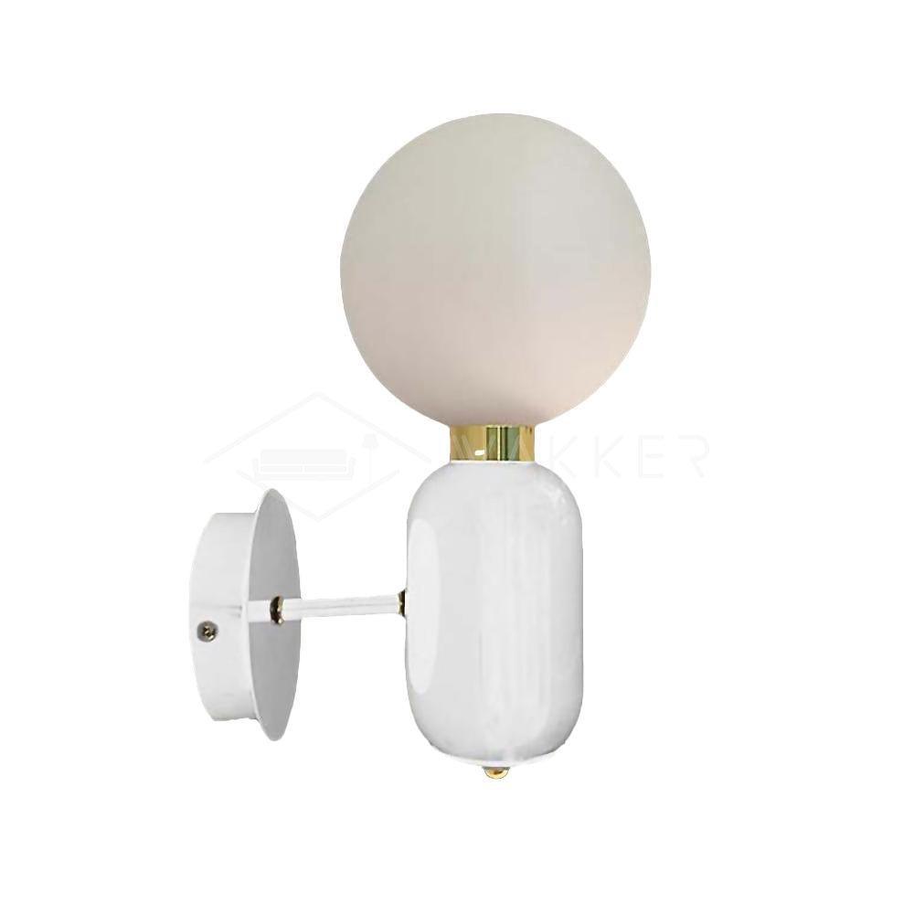 Kade Wall Light ∅ 5.9″ x H 13.4″ / Dia 15cm x H 34cm / White + White Wall lamp