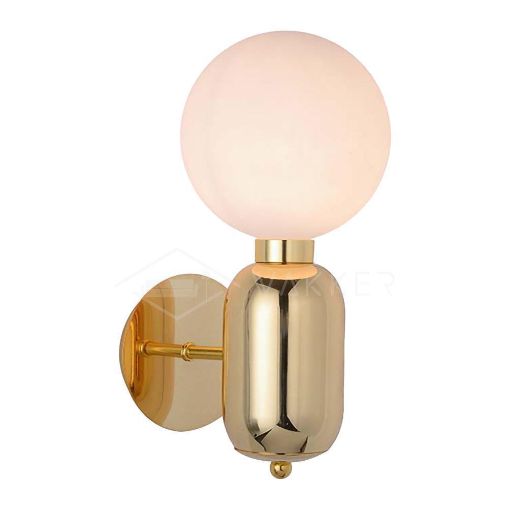 Kade Wall Light ∅ 5.9″ x H 13.4″ / Dia 15cm x H 34cm / Copper + White Wall lamp