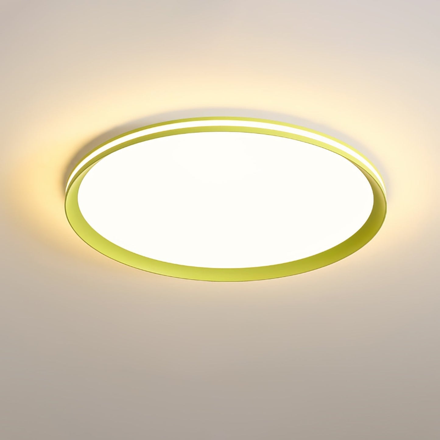 Acrylic Circular LED Ceiling Light ∅ 19.7″ x H 1.2″ / Dia 50cm x H 3cm / Green / Three-Color Changing Light Ceiling lamp