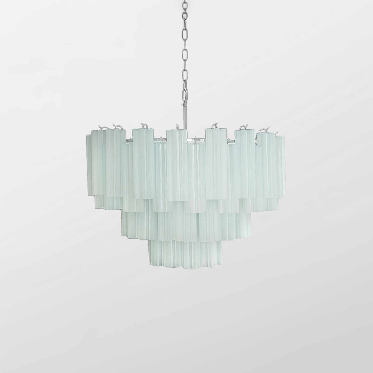 Addis Chandelier 4 layers ∅ 31.5″ x H 23.6″ / Dia 80cm x H 60cm / Light Blue & Chrome Chandelier