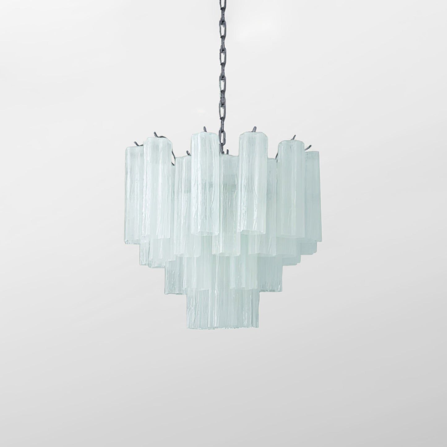 Addis Chandelier 3 layers ∅ 22.8″ x H 19.7″ / Dia 58cm x H 50cm / Light Blue & Chrome Chandelier