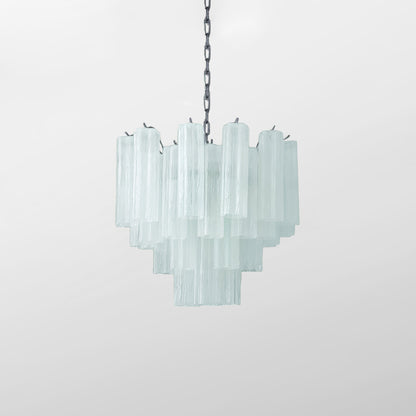 Addis Chandelier 3 layers ∅ 22.8″ x H 19.7″ / Dia 58cm x H 50cm / Light Blue & Chrome Chandelier