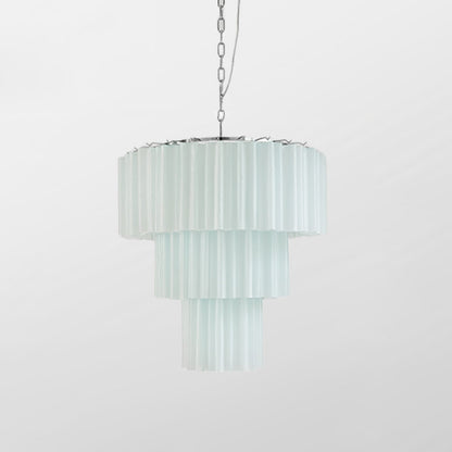 Addis Chandelier 3 layers ∅ 23.6″ x H 25.6″ / Dia 60cm x H 65cm / Light Blue & Chrome Chandelier